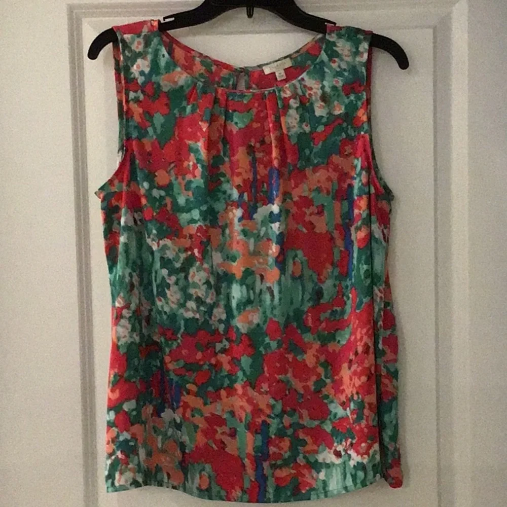 Talbots Multicolor Floral Sleeveless Blouse Size Medium - Picture 4 of 7
